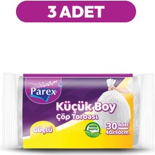 Parex Güçlü Çöp Torbası Küçük Boy 30'lu 40 x 50 cm Üçlü Set