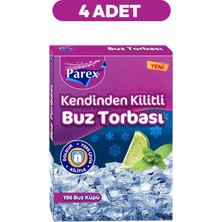 Parex Kendinden Kilitli Buz Torbası 196 Buz Küpü 4 Paket