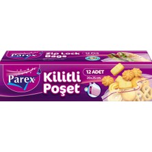 Parex Kilitli Buzdolabı Poşeti Küçük Boy 12'li  20 x 25 cm
