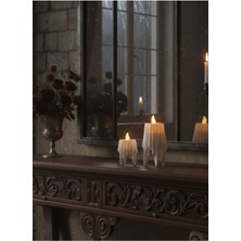 Pamuk's Design 3D Dekoratif Bohem Uçan Beyaz Mumlar Tealight Mum Hediyeli (Yükseklik:8cm* En:4,5 Cm)