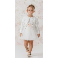 Mnk Baby & Kids Triko Bolerolu Bel Çiçekli Kız Bebek Elbise M00773