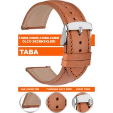 Trendburada 18MM-20MM-22MM-24MM Saatlerle Uyumlu Soft Deri Saat Kordonu Kayışı Klasık