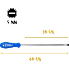 Fixio Uzun Şiş Tornavida Düz Uçlu 5.0 mm - 30 Cm.