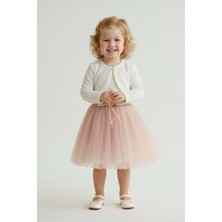 Mnk Baby & Kids Triko Bolerolu Bel Çiçekli Kız Bebek Elbise M00773