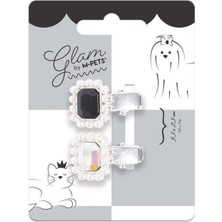 M-Pets Glam Taşlı Incili Kedi ve Köpekler Için Aksesuar Toka Siyah Gri