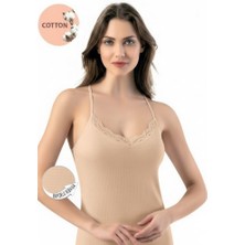 The Kadın Pamuklu Ip Askılı Dantel Detaylı Esnek Atlet – Yumuşak Casual Iç Giyim