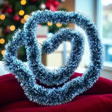 Kuzey Oyuncak 2 Metre Mat Yeşil Beyaz Karlı Yılbaşı Boyun Simi Yeşil Beyaz Karlı Yumuşak Boyun Garlandı Dekor Simi