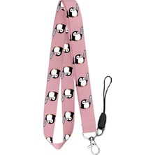 Katil Penguen Temalı Pembe Boyun Askı Ipi (A73)