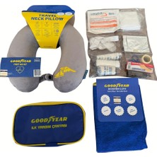 Motorx Visco Boyun Destek Yastığı + Kapsamlı Ilk Yardım Seti + Mavi Mikrofiber Bez Temizlik Paketi (3’lü Set)