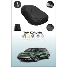 Dokaca Siyah Fiat 500L 2017 - 2021 Uyumlu Araba Brandası, Koruyucu Örtü, Oto Branda