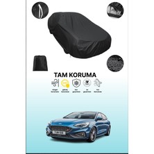 Dokaca Siyah Ford Focus St Estate 2012 - 2021 Uyumlu Araba Brandası, Koruyucu Örtü, Oto Branda