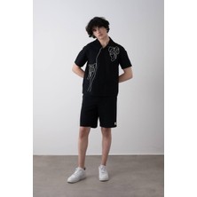 Loco Loco 09-14 Yaş Erkek Çocuk Şortlu Takım - Siyah