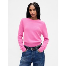 Gap Kadın Pembe Cashsoft Bisiklet Yaka Kazak