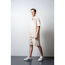 Loco Loco 09-14 Yaş Erkek Çocuk Şortlu Takım - Bej