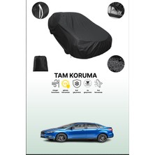 Dokaca Siyah Ford Focus Sedan 2014 - 2018 Uyumlu Araba Brandası, Koruyucu Örtü, Oto Branda