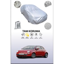 Dokaca Gri Fiat 500 C 2009 - 2015 Uyumulu Oto Branda, Araba Brandası, Koruyucu Örtü