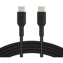 Belkin CAB004BT1MBK Boostcharge Örgülü 60W Usb-C To Usb-C Kablosu 1m Şarj Kablosu - Siyah