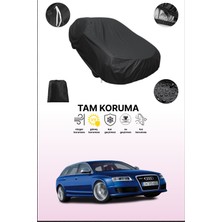 Dokaca Siyah Audi Rs6 Avant 2008 - 2012 Uyumlu Araba Brandası, Koruyucu Örtü, Oto Branda