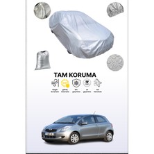 Dokaca Gri Toyota Yaris 3 Kapılı 2006 - 2008 Uyumulu Oto Branda, Araba Brandası, Koruyucu Örtü