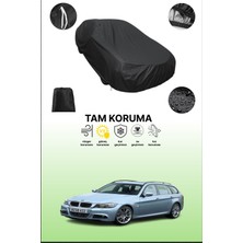 Dokaca Siyah Bmw 3 Serisi Touring (E91) 2008 - 2012 Uyumlu Araba Brandası, Koruyucu Örtü, Oto Branda