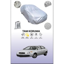 Dokaca Gri Hyundai Accent 4 Kapılı 2006 - 2011 Uyumulu Oto Branda, Araba Brandası, Koruyucu Örtü