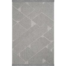 Cool Halı Mikasa Gri Oturma Odası Salon Halısı Geometrik Desenli Modern Yumuşak Dokulu Bukleli Ev Oda Halısı