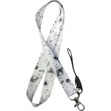 Galaksi Temalı Beyaz Boyun Askı Ipi (A75)