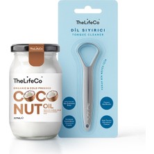 Thelifeco Paslanmaz Çelik Dil Temizleyici - Dil Sıyırıcı & Organik Hindistan Cevizi Yağı 337 ml