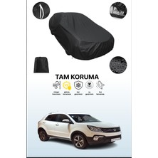 Dokaca Siyah Ssangyong Korando 2017 - 2019 Uyumlu Araba Brandası, Koruyucu Örtü, Oto Branda