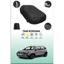 Dokaca Siyah Fiat Panda 3 Cross Uyumlu Araba Brandası, Koruyucu Örtü, Oto Branda