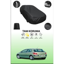 Dokaca Siyah Peugeot 307 3 Kapılı 2001 - 2005 Uyumlu Araba Brandası, Koruyucu Örtü, Oto Branda