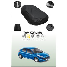 Dokaca Siyah Peugeot 206+ Uyumlu Araba Brandası, Koruyucu Örtü, Oto Branda