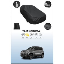 Dokaca Siyah Fiat Uno 2010 - 2021 Uyumlu Araba Brandası, Koruyucu Örtü, Oto Branda