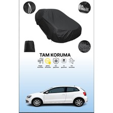 Dokaca Siyah Volkswagen Polo 3 Kapılı 2014 - 2017 Uyumlu Araba Brandası, Koruyucu Örtü, Oto Branda