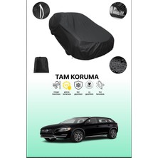 Dokaca Siyah Volvo V60 Cross Country 2015 - 2018 Uyumlu Araba Brandası, Koruyucu Örtü, Oto Branda