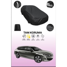 Dokaca Siyah Peugeot 508 Sw 2018 - 2021 Uyumlu Araba Brandası, Koruyucu Örtü, Oto Branda
