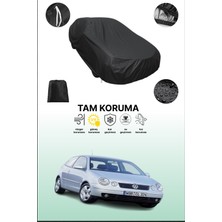 Dokaca Siyah Volkswagen Polo 3 Kapılı 2001 - 2005 Uyumlu Araba Brandası, Koruyucu Örtü, Oto Branda