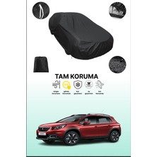 Dokaca Siyah Peugeot 2008 2016 - 2019 Uyumlu Araba Brandası, Koruyucu Örtü, Oto Branda