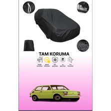 Dokaca Siyah Fiat 126 Uyumlu Araba Brandası, Koruyucu Örtü, Oto Branda
