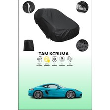 Dokaca Siyah Porsche 718 Cayman (982C) 2016 - 2021 Uyumlu Araba Brandası, Koruyucu Örtü, Oto Branda
