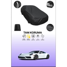 Dokaca Siyah Porsche 911 Car.rera 4s 2018 - 2021 Uyumlu Araba Brandası, Koruyucu Örtü, Oto Branda
