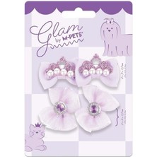 M-Pets Glam Fiyonklu Kedi ve Köpekler Için Aksesuar Toka Mor