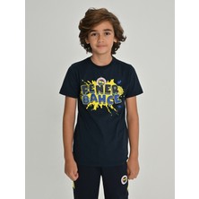 Fenerium Çocuk Tribün Brush T-Shirt TK010CGK04 Koyu Mavi Renk Çocuklar İçin Tasarlandı