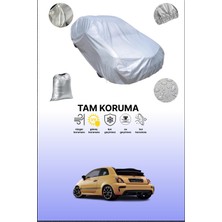 Dokaca Gri Fiat 595C Abarth 2016 - 2021 Uyumulu Oto Branda, Araba Brandası, Koruyucu Örtü