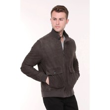 Kende Kolej Hakiki Deri Antrasit  Erkek Süet Ceket