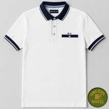 Tesbihname Kişiye Özel Nakışlı Kısa Kollu Triko Yaka Premium Beyaz Tişört 2xl