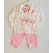 Alinna Kız Bebek Hastane Çıkışı 4'lü %100 Pamuk Zıbın Takım