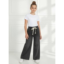 Kız Çocuk Denim Geniş Bol Paça Kot Jean Pantolon