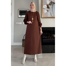 Rabia Şamlı Ecem Triko Elbise Kahve