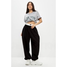 BSBSPOR Bol Tarz Baggy Jogger Eşofman Altı Içi  Şardonlu Gri / Siyah / Füme